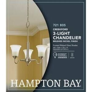 3-Light Brushed Nickel Chandelier with Frosted Glass Shades